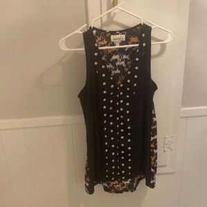 Polka top sleeveless blouse